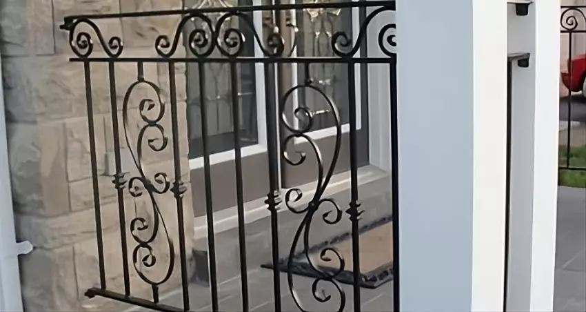 Decorative wrought iron railing